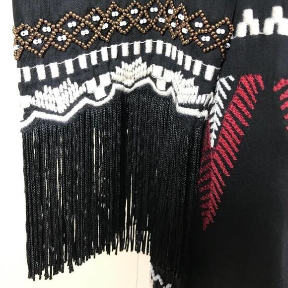 Vanessa Bruno Fringed Embroidered Tunic Dress Size 36/Small - Picture 4 of 8